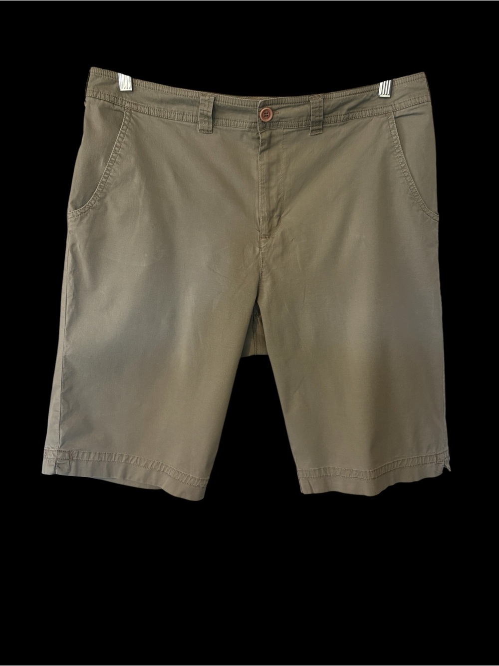 Caribbean Joe Olive Bermuda Flat-Front Shorts